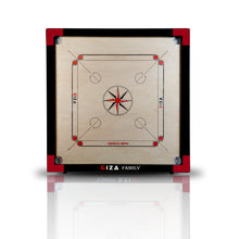 Load image into Gallery viewer, GIZA Family - Premium Carrom Boards for Home - with Coins, Striker & Powder (Red)