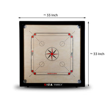 Load image into Gallery viewer, GIZA Family - Premium Carrom Boards for Home - with Coins, Striker & Powder (Black)
