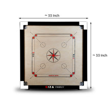 Load image into Gallery viewer, GIZA Family - Premium Carrom Boards for Home - with Coins, Striker & Powder (White)