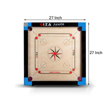 Load image into Gallery viewer, GIZA Junior - Premium Carrom Boards for Children - with Coins, Striker & Powder (Blue)