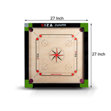 Load image into Gallery viewer, GIZA Junior - Premium Carrom Boards for Children - with Coins, Striker & Powder (Green)