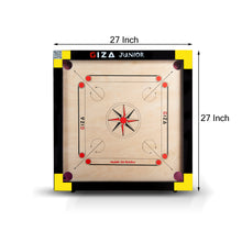 Load image into Gallery viewer, GIZA Junior - Premium Carrom Boards for Children - with Coins, Striker & Powder (Yellow)