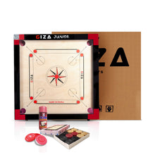 Load image into Gallery viewer, GIZA Junior - Premium Carrom Boards for Children - with Coins, Striker & Powder (Red)