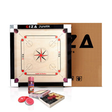 Load image into Gallery viewer, GIZA Junior - Premium Carrom Boards for Children - with Coins, Striker & Powder (White)