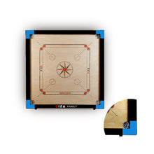 Load image into Gallery viewer, GIZA Family - Premium Carrom Boards for Home - with Coins, Striker &amp; Powder (Blue)
