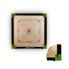 Load image into Gallery viewer, GIZA Family - Premium Carrom Boards for Home - with Coins, Striker &amp; Powder (Green)
