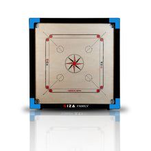 Load image into Gallery viewer, GIZA Family - Premium Carrom Boards for Home - with Coins, Striker &amp; Powder (Blue)
