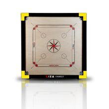 Load image into Gallery viewer, GIZA Family - Premium Carrom Boards for Home - with Coins, Striker &amp; Powder (Yellow)
