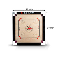 Load image into Gallery viewer, GIZA Junior - Premium Carrom Boards for Children - with Coins, Striker &amp; Powder (White)

